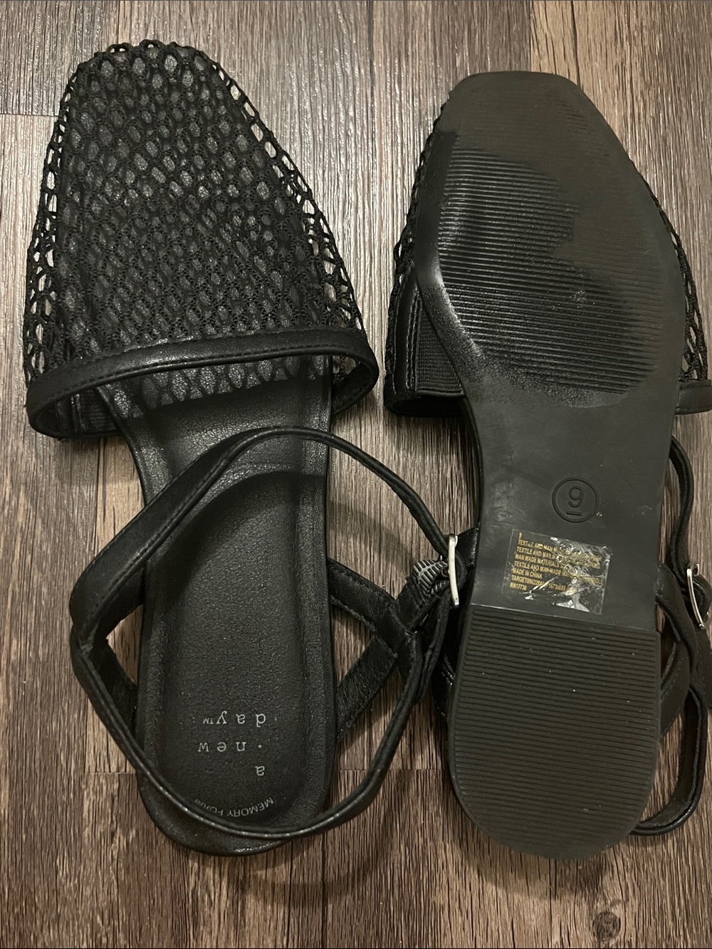 a new day Black Mesh Square-Toe Ankle-Strap Mules - Picture 8 of 10